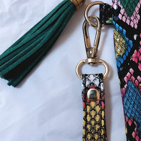 Multicolor Snakeskin Clutch - Picture 2 of 7